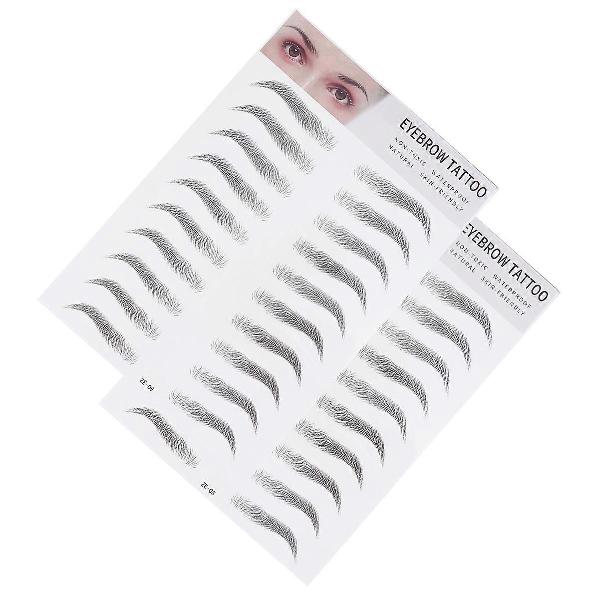 Artificial Eyebrow Transfer Stickers Black Eyebrow Tool for Make Up 2Pcs