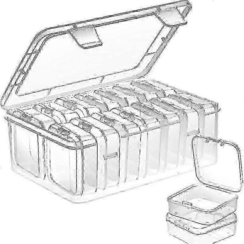 2025 Small Bead Organizer, Plastic Storage Box Mini Clear Bead Storage Container, Rectangular Transparent Box with Hinged Lid