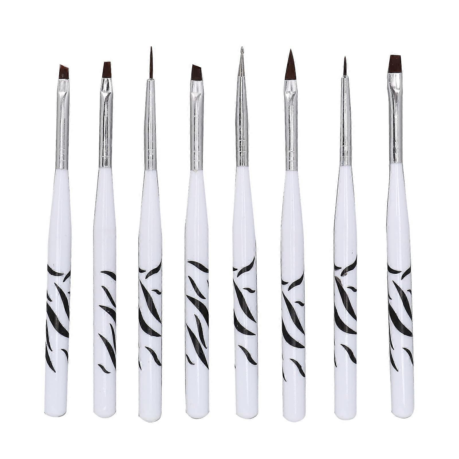 Nail Art Brushes Set 8pcs with Multiple Brush Heads for Precise Line Creation and Pattern Painting