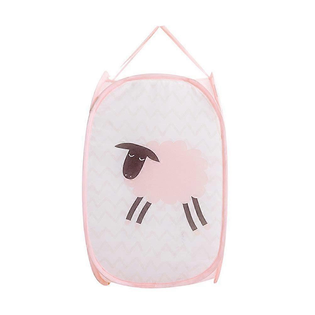 Laundry Hamper with Large Capacity Foldable Mesh Design for Clothes and Toys Pink