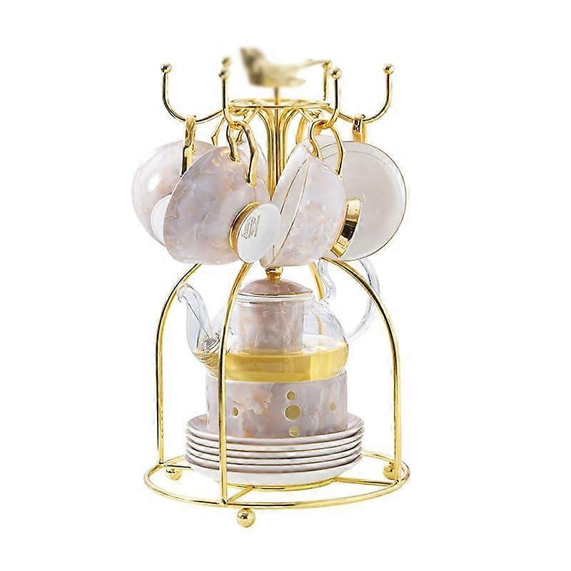 Ceramic Teapot Set with BuiltIn Filter, Elegant Floral Design for Afternoon Tea