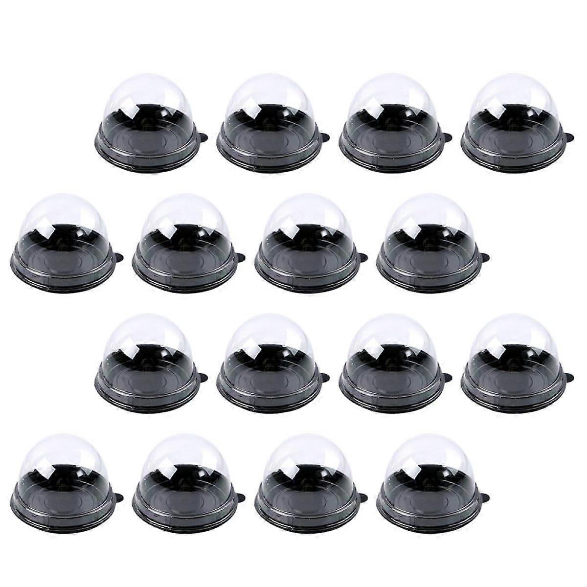 150Pcs Round Plastic Cake Packaging Boxes with Lids Clear Dessert Containers Moon Cake Holder Black Base