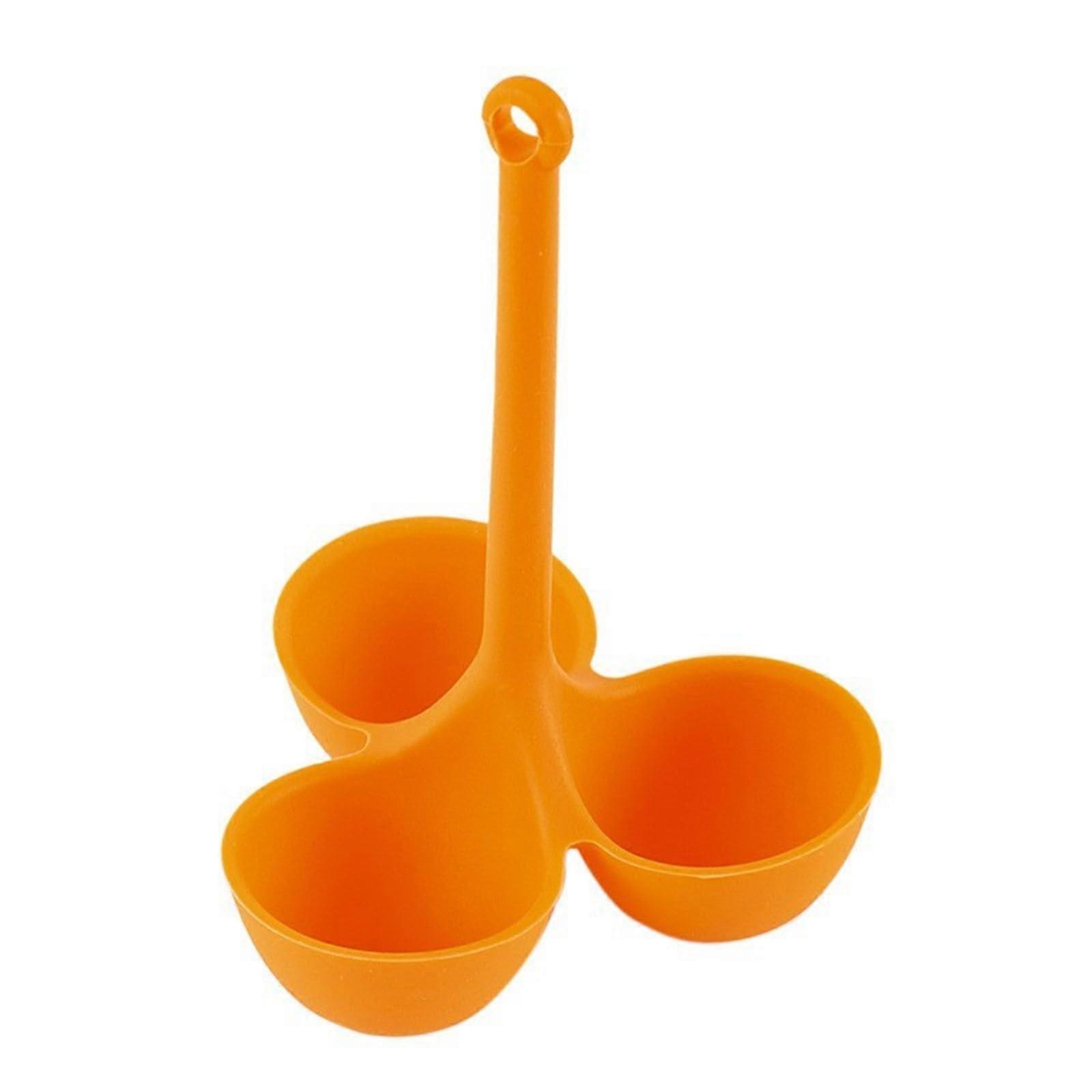 Silicone Egg Poacher Cups with Long Handle, NonStick Egg Steamer Rack for  Boiled Eggs