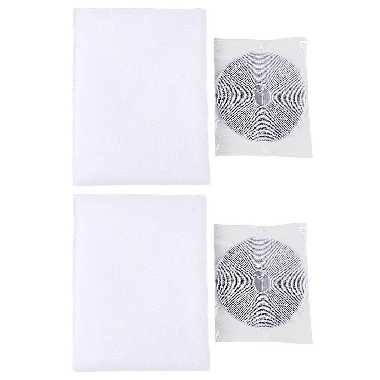 2Pcs SelfAdhesive Window Screen Mesh 130x150cm Insect Blocking Removable Washable White