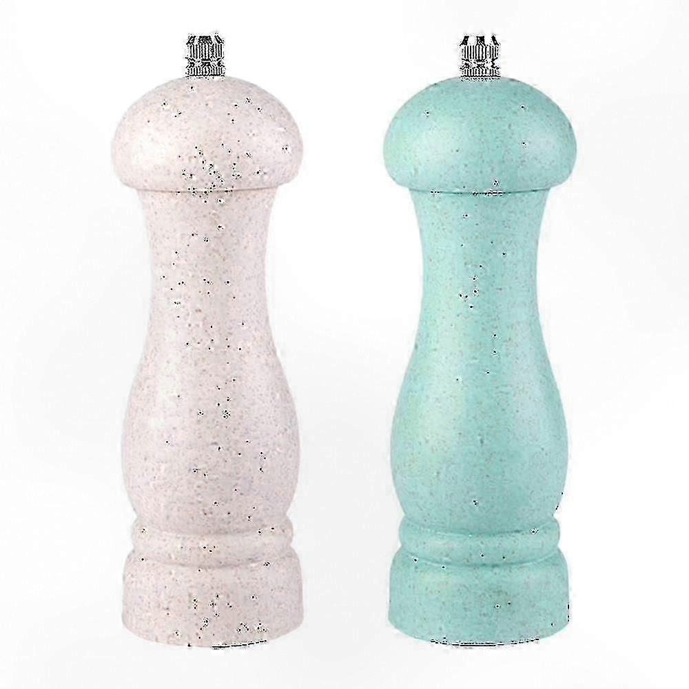 Adjustable Grind Salt and Pepper Mill Set with Refillable Oak Design