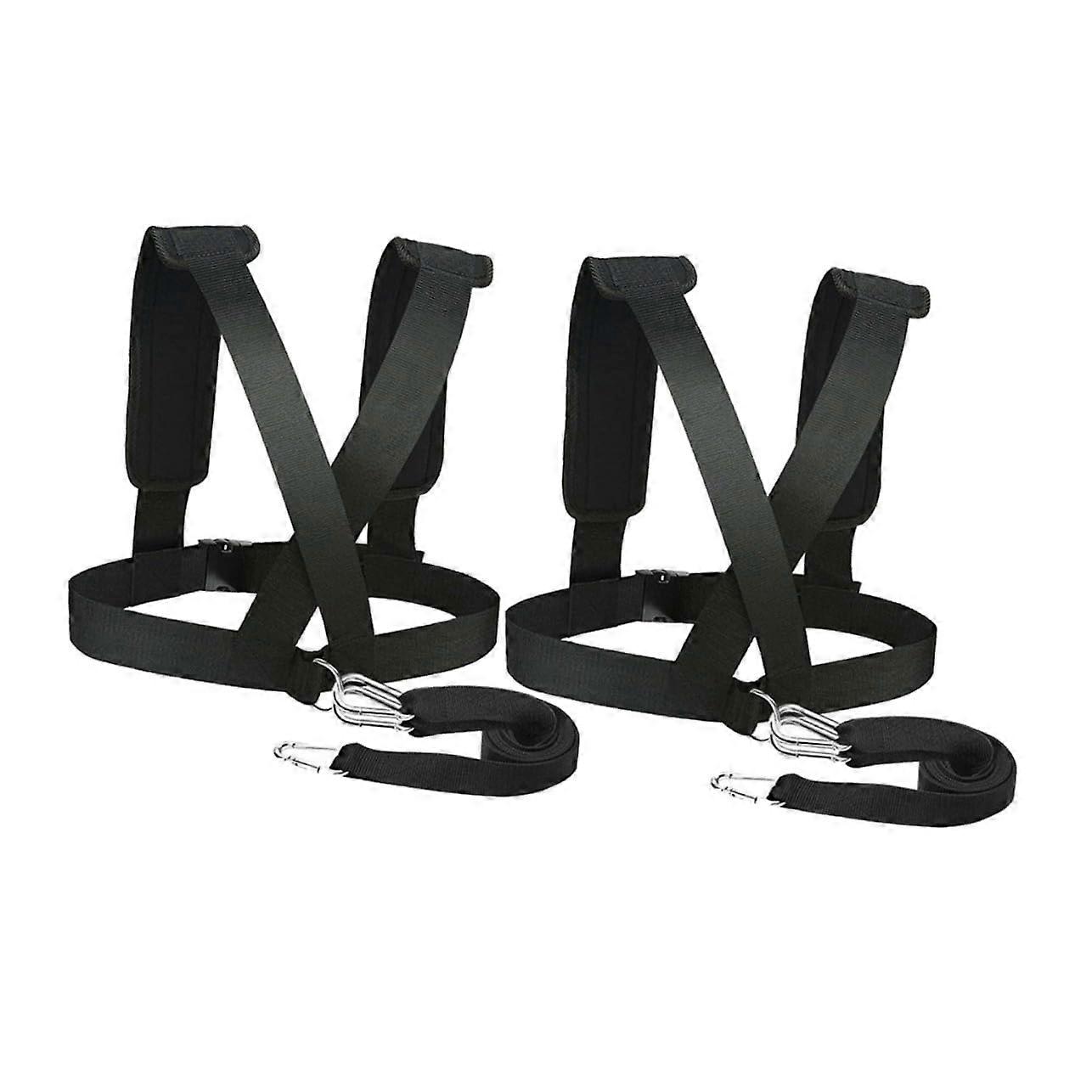 Sled Training Harness with Padded Shoulders and Adjustable Weightlifting Belt for Strength Workout