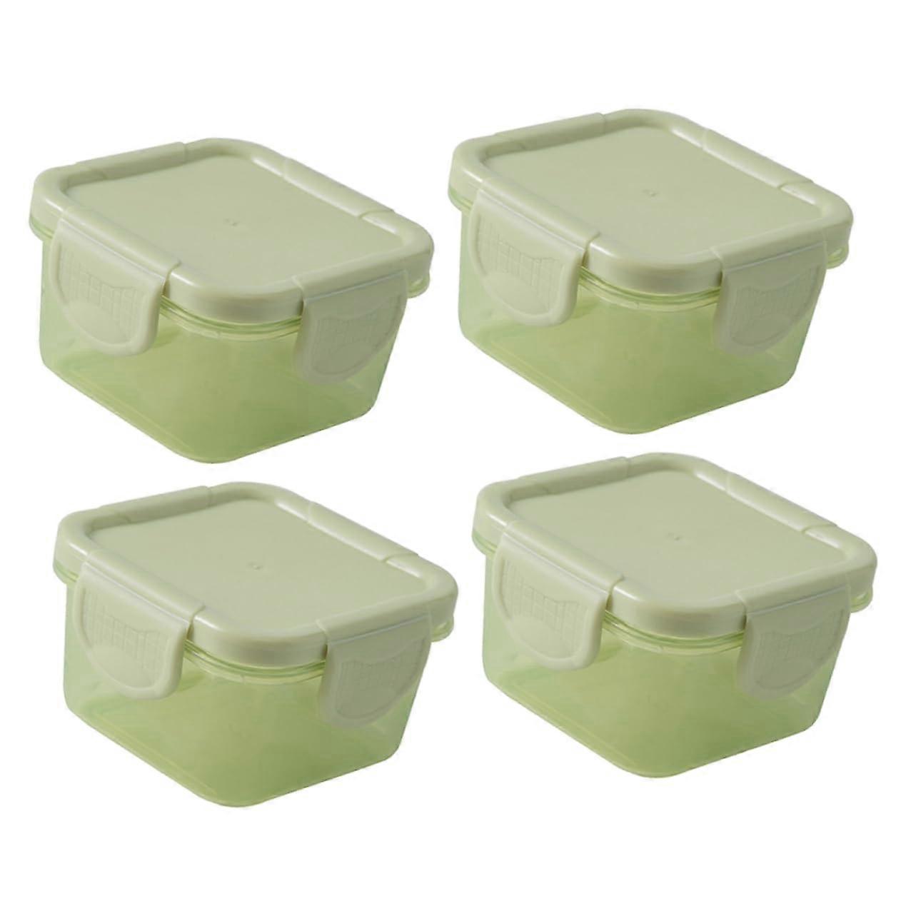 4Pcs Airtight Food Storage Containers with Lids, Stackable Fridge Organizer Bins for Kitchen