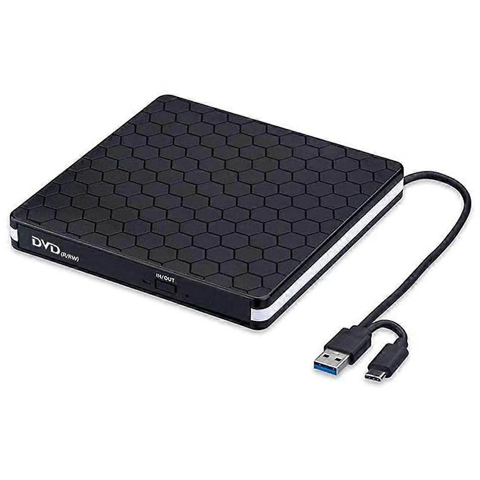 Externe USB 3.0 Type-C dvd-drive, draagbare cd/dvd-brander en -lezer