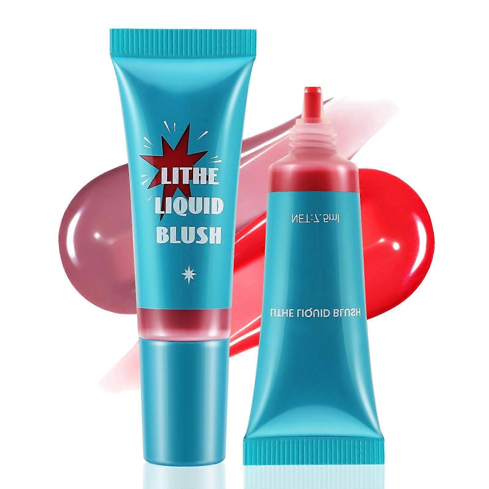 2 Pcs Liquid Blush LongLasting Lightweight Glow for Cheeks and Eyes WaterResistant