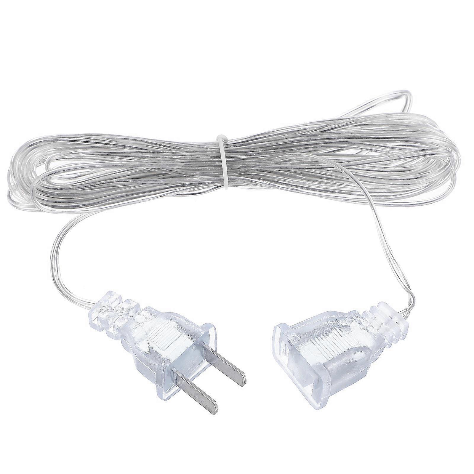 Transparent LED Light Extension Cord for Garden String Lamp Plug