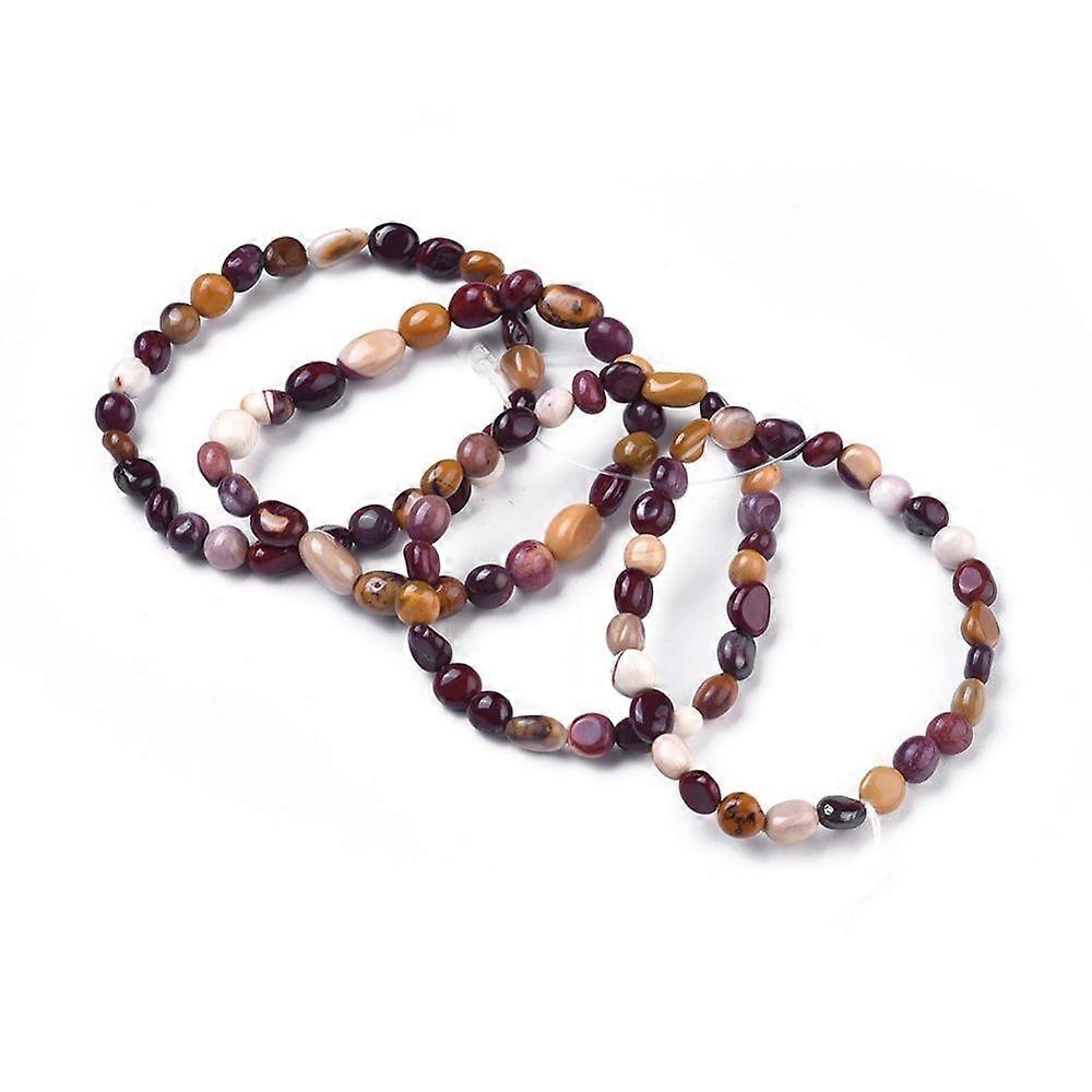 Natural Bead Stretch Bracelets Tumbled Stone Inner Diameter: 2~2-1/4 inch(5.2~5.6cm)