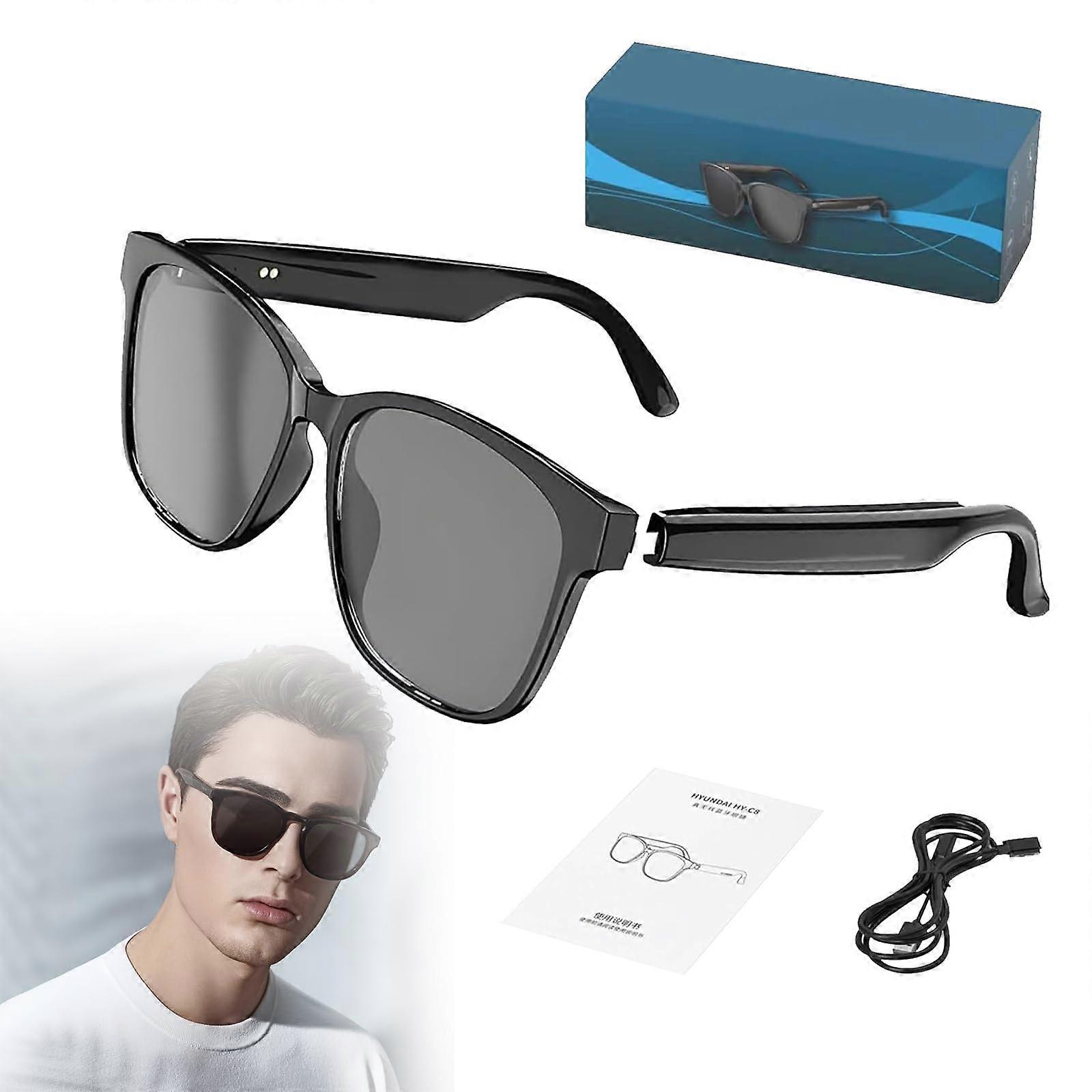 AI Translation Glasses with Instant TwoWay Translation, Bluetooth Audio, MultiLanguage Support, Black