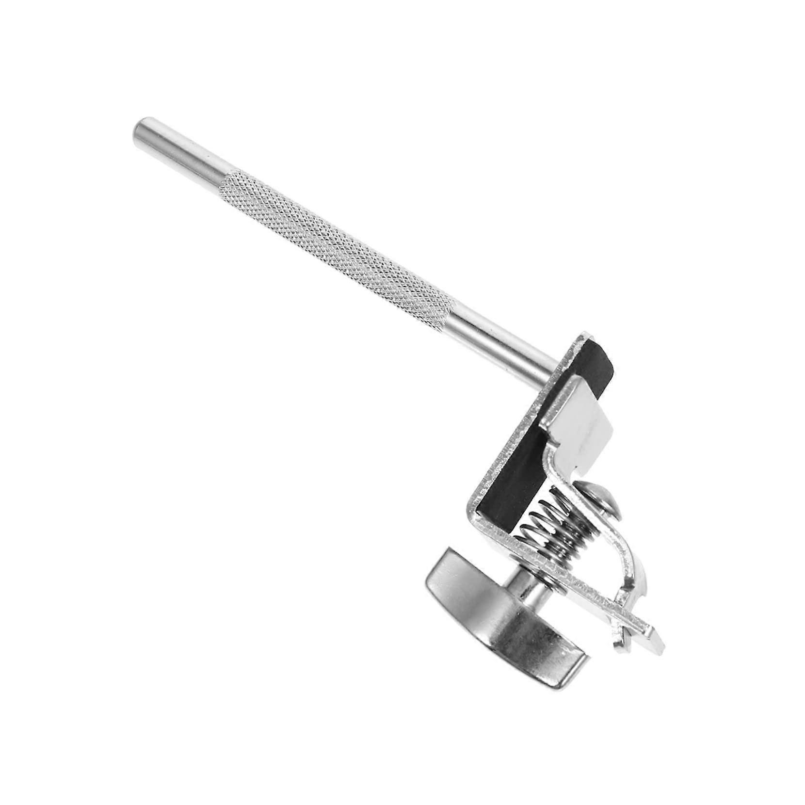 Silver Cowbell Clamp for Jazz Drums, Adjustable Drum Hardware Holder with Durable Chrome Finish