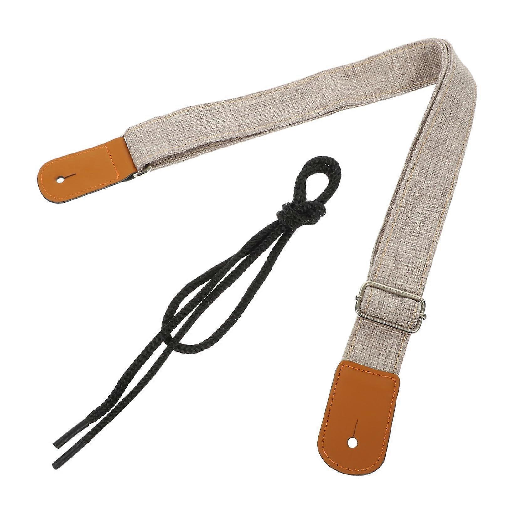 Durable Ukulele Strap with Lightweight Ergonomic Support, Adjustable Woven Design for Beginners Grey