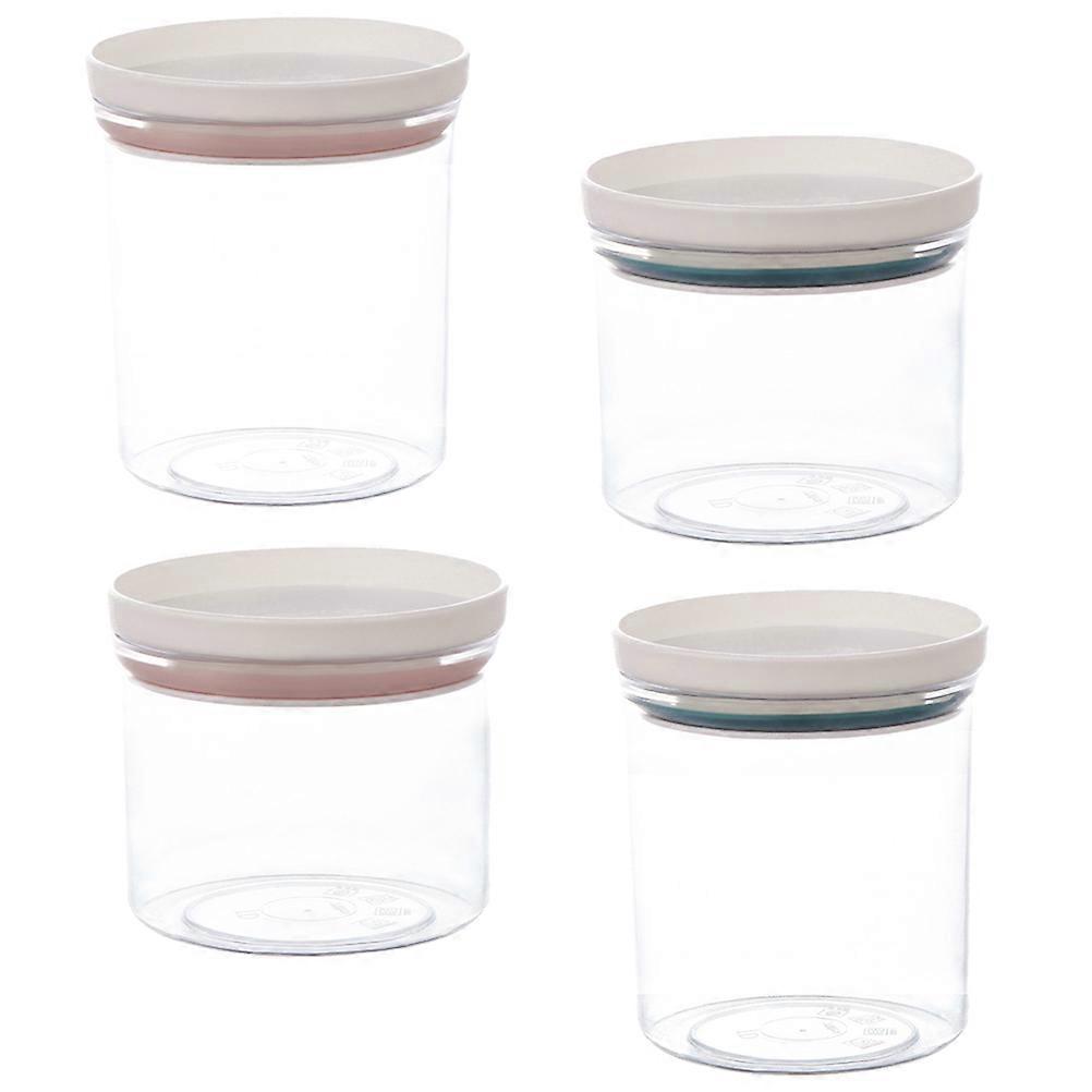 Transparent Plastic Storage Jars for Storage 4Pcs Kitchen Food Sealed Containers