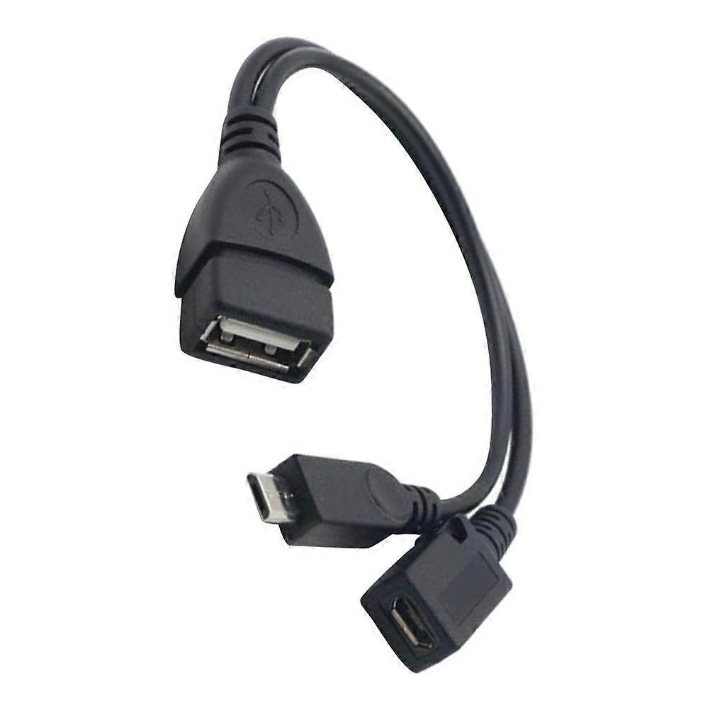 USB Otg Cable with Powered Data Cable for 4Pcs Extension Black