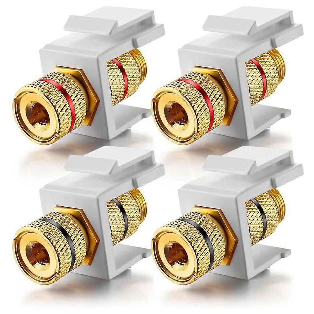 Banana Binding Post Insert with Black & Red Rings, Screw Type Audio Speaker , 2 Pairs/4 Pack
