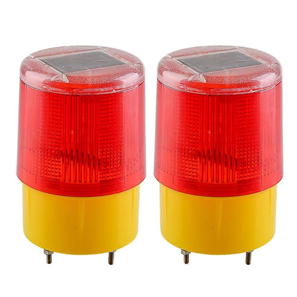 Solar Powered Warning Light for Outdoor Safety 2Pcs Multifunction Flashing Device