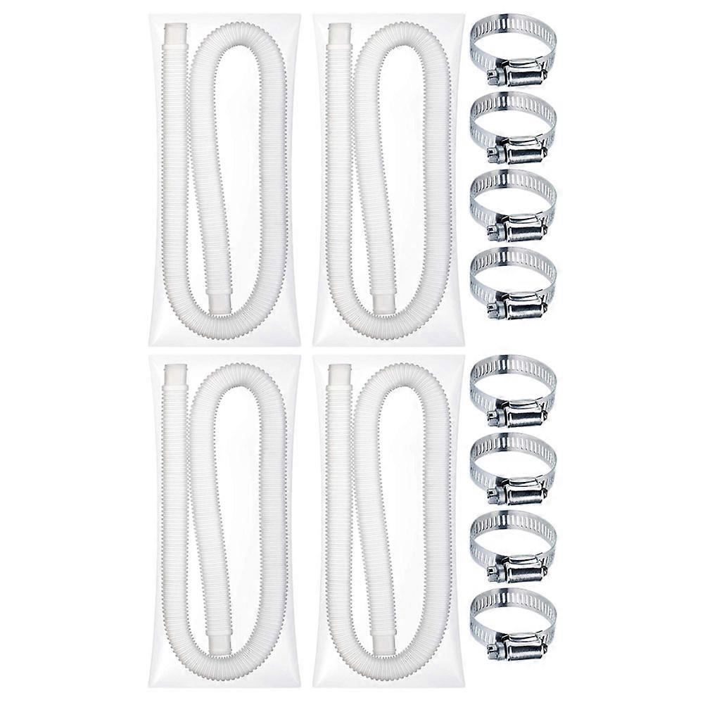 Swimming Pool Filter Pump Hose Replacement for Drain 3Pcs White Tubes