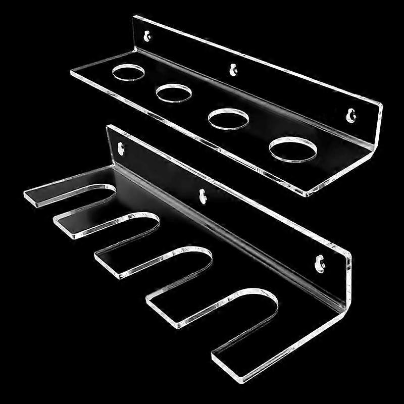 2pcs/Set Wall-Mounted Clear Acrylic Baseball Bat and Baseball Storage Rack Display Stand