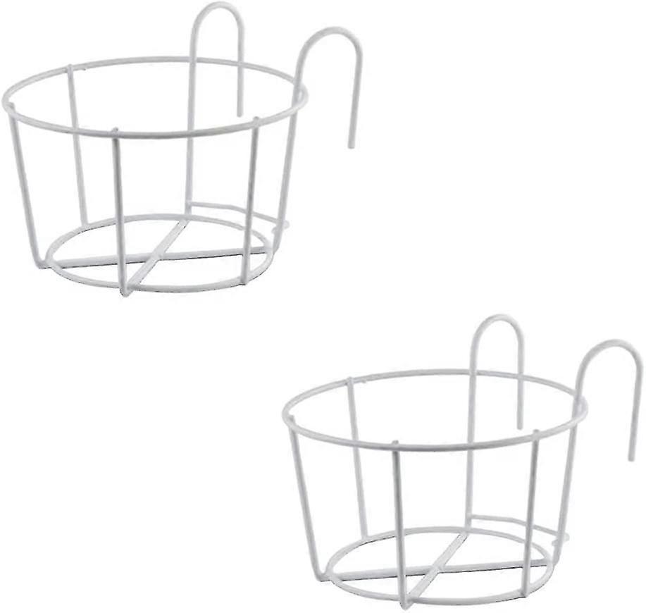 2-teiliger Eisengeländer Blumentopfhalter Hängender Gartenpflanzer
