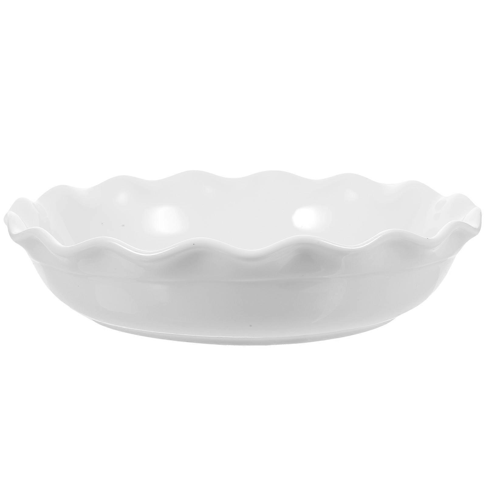 Practical Ceramic Pizza Bakeware Tray for 1Pcs White Ceramic Plate