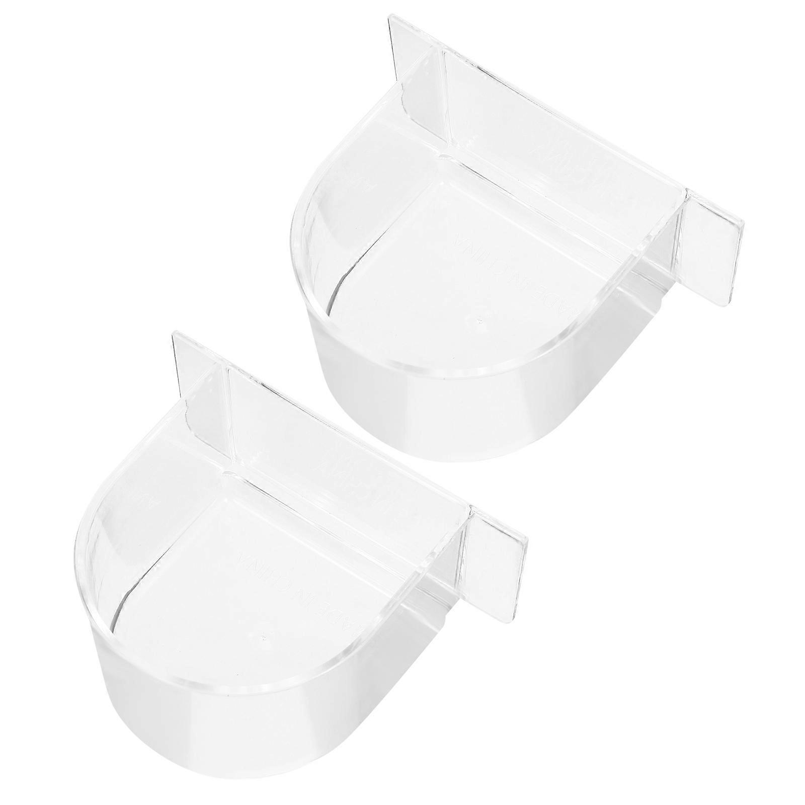 2PCS Vogelfuttertrog Vogelfutter dicke halbkreisförmige Vogelfutterbox (transparent)
