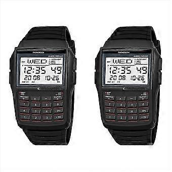 Orologio elettronico 2X LED, orologio digitale sportivo multifunzione con calcolatrice, orologio impermeabile, stile computer XKS