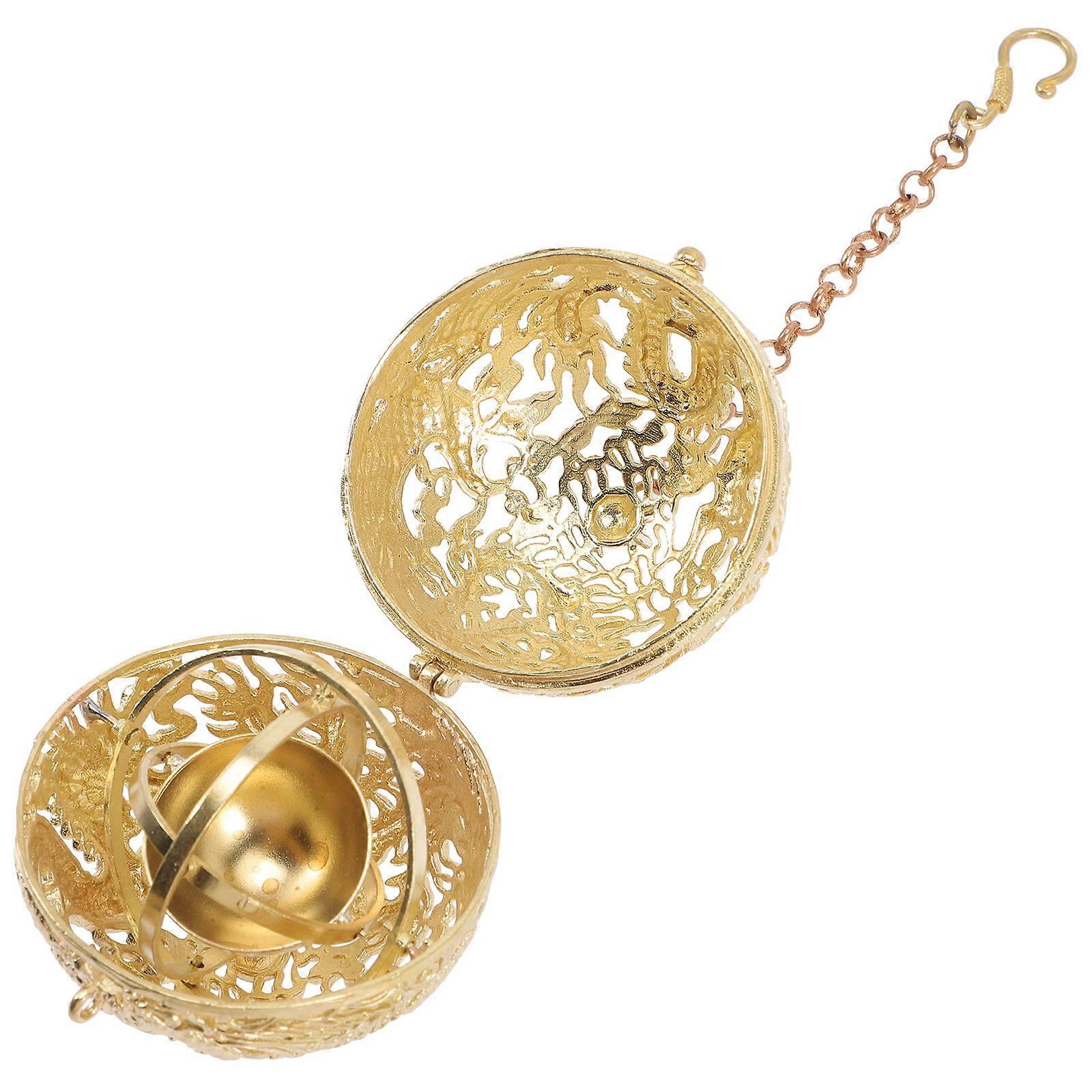 Pendentif en cuivre doré pour diffuseur d'arômes, utilisable avec un pendentif diffuseur ouvrable.