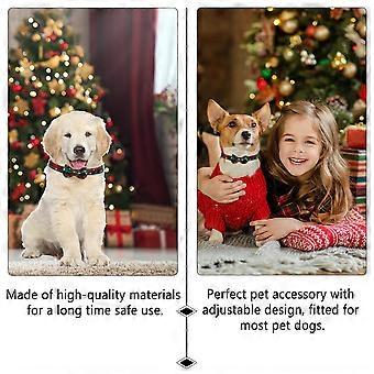 Christmas Dog Collar and Leash Set with Pet Bow Tie for 2Pcs Adjustable Green Material