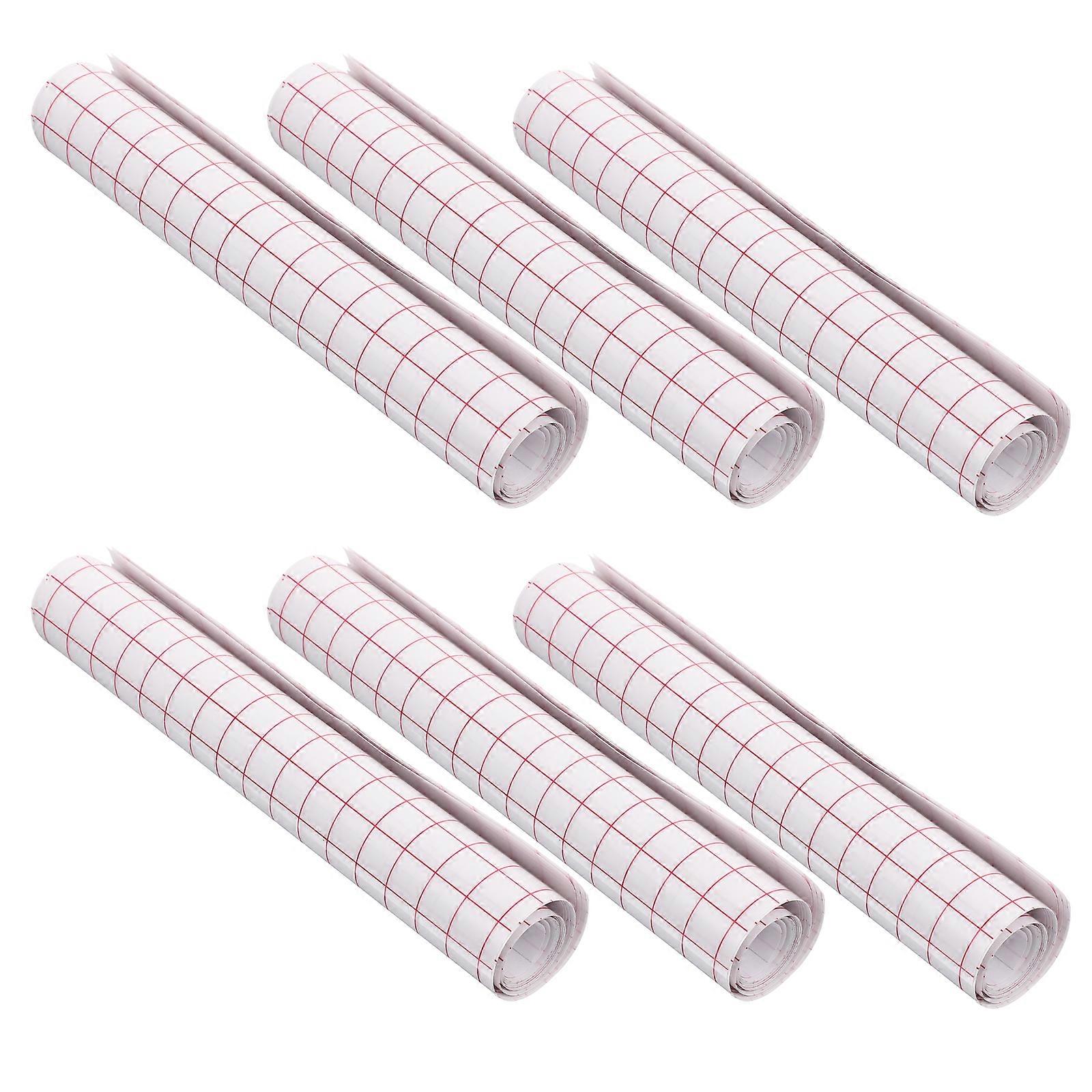 Red Vinyl Transfer Tape for Transfer with Practical Grid Design 6Pcs