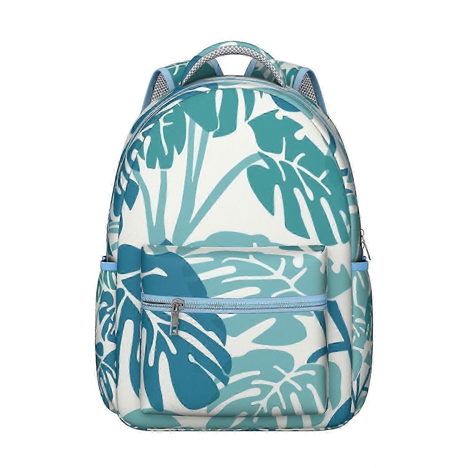 Mochila para laptop com estampa de folhas de palmeira tropicais havaianas: leve, resistente e com grande capacidade, ideal para estudantes, trabalho e viagens. Compatível com laptops de até 15,6".