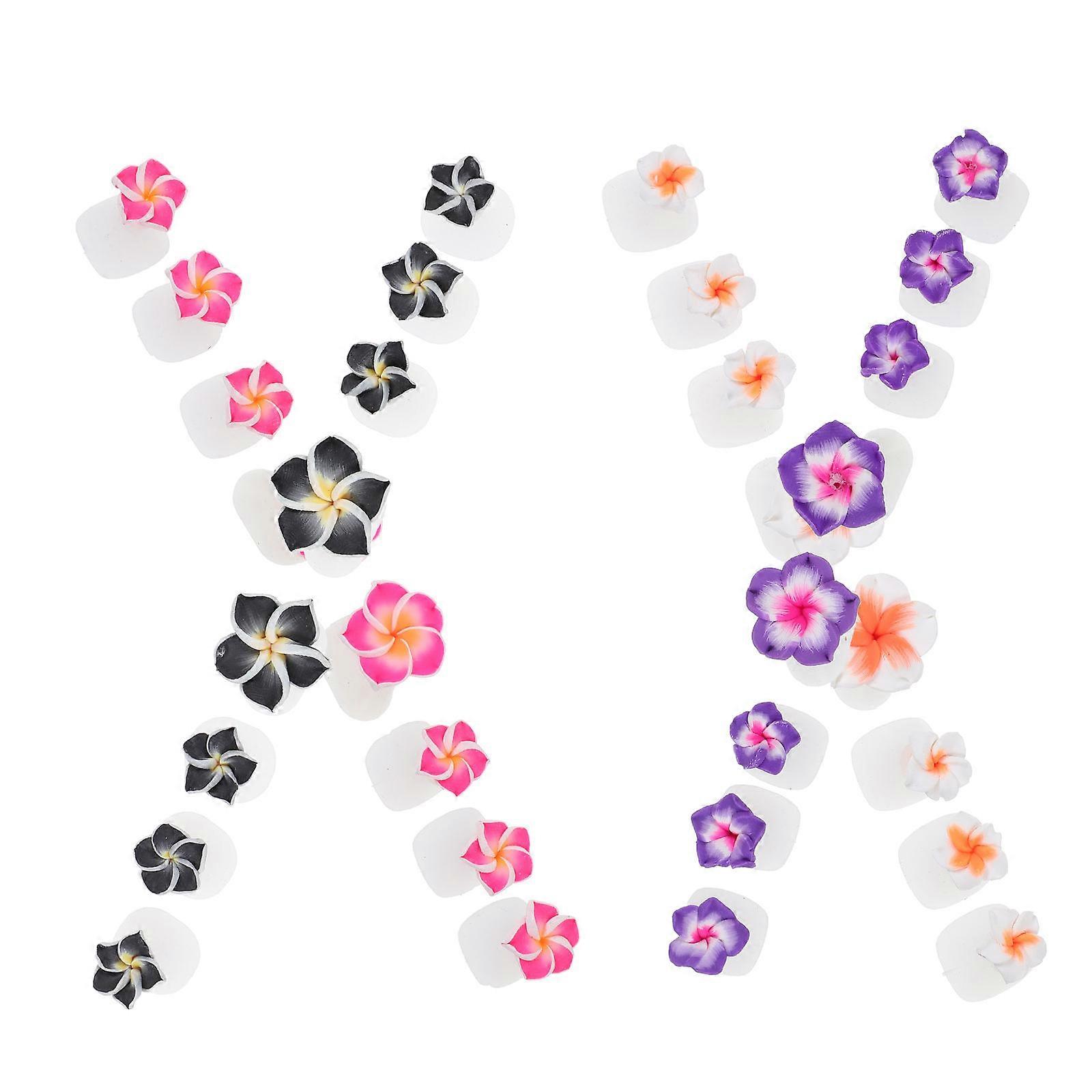 Toe Separators Silicone Toe Separator for Pedicure 32Pcs Flower Design