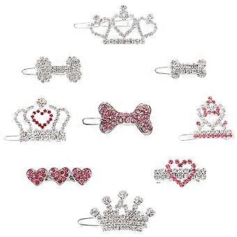 Strass-Haarnadeln für Hundefrisuren, 9-teiliges Set