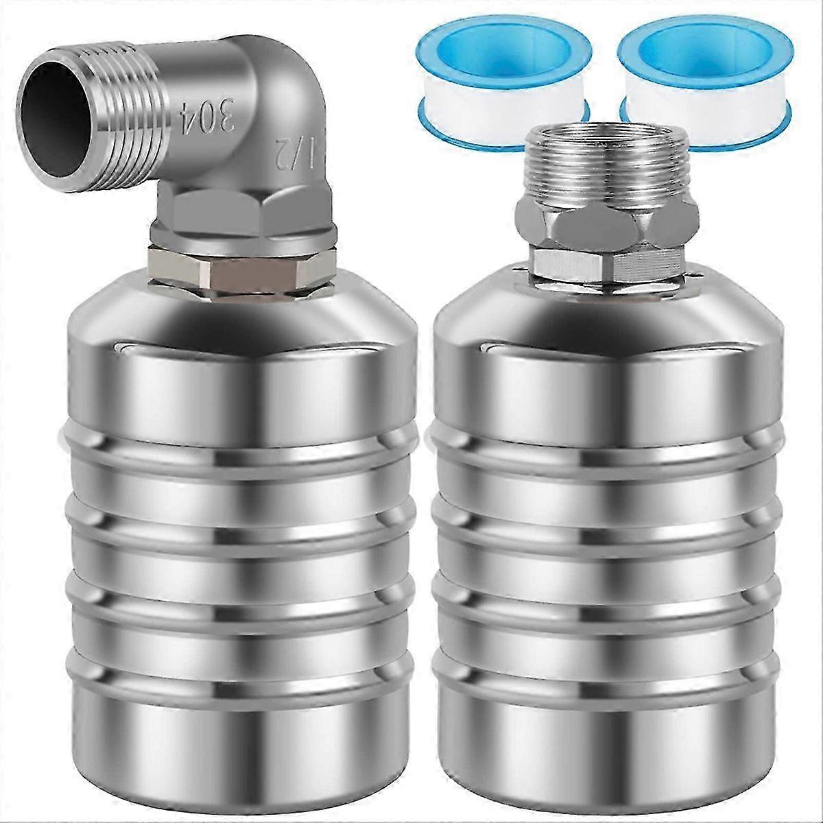 2PCS Float Valve,1/2in to 3/4in 1in Water Level Control Float Valve