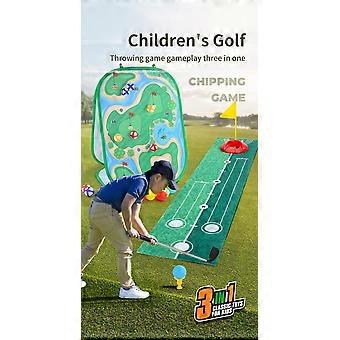 3-in-1 Golf Toys Set for Kids - Putting Mat, Chipping Net & Sticky Board - Perfect Gift for Young Golfers!