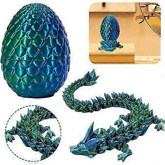 Articulated 3D Printed Crystal Dragon & Egg - Fantasy Decor, Collectible Toy, Perfect Gift for All Occasions