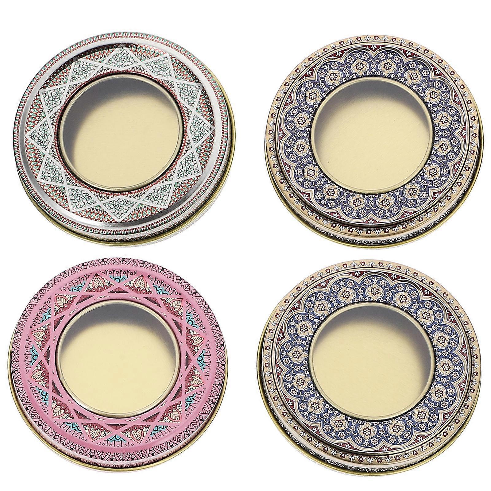 4Pcs Creative Saffron Storage Boxes Iron Storage Containers (Assorted Color)