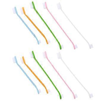 10 stuks Hond Tandenborstel Huisdier Schoonmaak Tandenborstel Dual-head Hond Tandenborstel Huisdier Oral Clean Tandenborstel