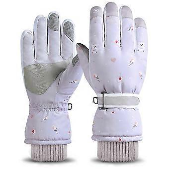 Winter Warm Ski Gloves Waterproof Full Finger Gloves Touchscreen Driving Fleece Lined Glove compatible with Motorcycle Driving