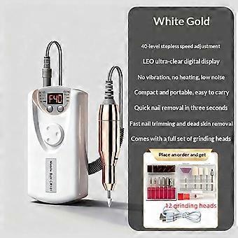 Nail Drill Machine Pro Lathe Nail Milling Cutter Rechargeable Nail Art Electric Sander Motor Polisher With 12 Polishing Head