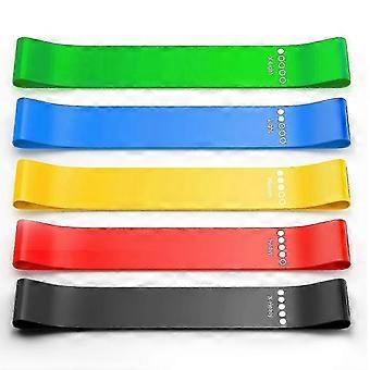5-Level Resistance Bands Set for Strength Training, Yoga, Pilates - Durable Natural Latex, Skin-Friendly, 5 Bands