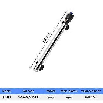 Varmestang til akvarium, rustfrit stål, eksplosionssikker termostat, skildpaddetank, termostat (RS-399 200W)