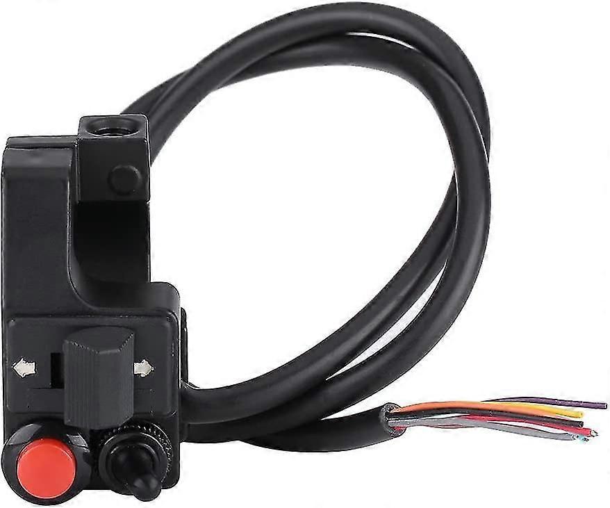 Motorcycle Handlebar Control Button Switch Horn Button Steering Single Button Switch (black) (1pcs)