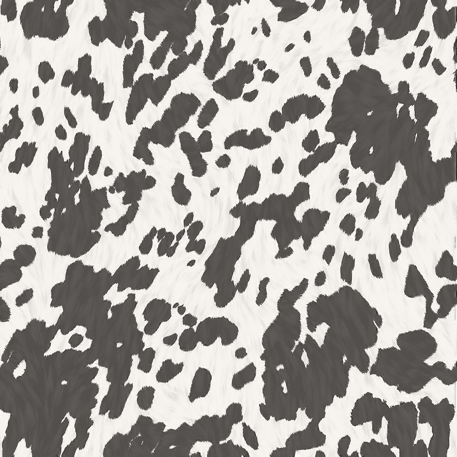 Cowhide Black and White Wallpaper