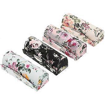 4er-Set Lippenstiftetuis aus Stoff mit Spiegel, Kosmetiktasche für die Handtasche, Lippenstiftaufbewahrung für Damen (Schwarz, Weiß, Rosa, Blau) - L