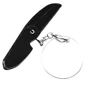 Folding Comb Beard Comb with Mirror for Men 4Pcs Portable Travel Set