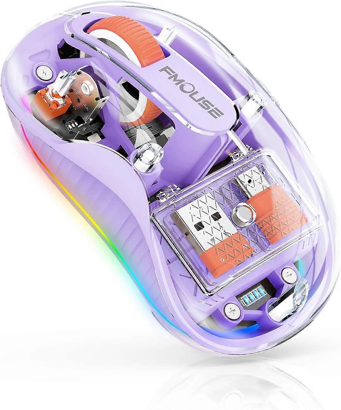 Stunning Transparent Wireless Mouse, Dual Bluetooth & 2.4GHz for Multi Device