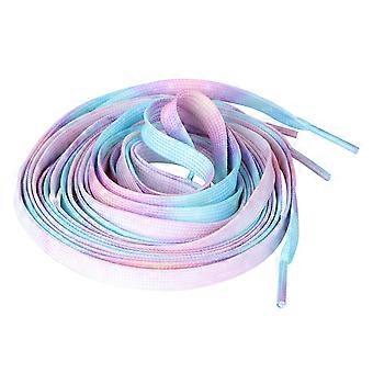 2 Paia di Colorati Tintura Lacci Tie-Dye Gradiente Cinturini Per Scarpe Multiuso Cool Lacci Per Scarpe Per Scarpe (Colore Caramella + Rosa Chiaro Taglia 140 CM)