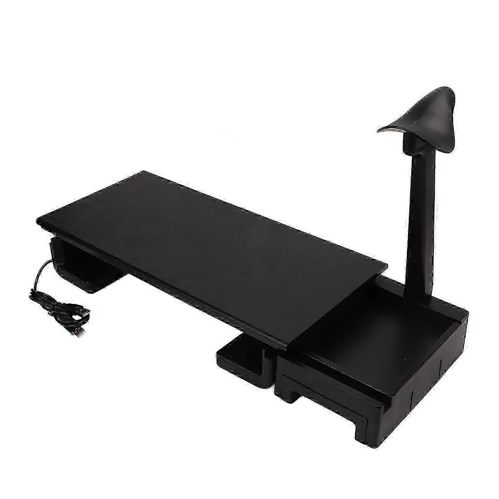 Monitor Stand Riser with USB Charging Adjustable Ergonomic Design and Storage Drawer